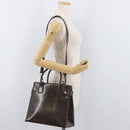 GUCCI Hand Bag Patent leather 2way Brown Gold Auth 151456-28