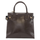 GUCCI Hand Bag Patent leather 2way Brown Gold Auth 151456-2
