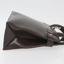 GUCCI Hand Bag Patent leather 2way Brown Gold Auth 151456-4
