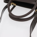 GUCCI Hand Bag Patent leather 2way Brown Gold Auth 151456-7