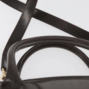 GUCCI Hand Bag Patent leather 2way Brown Gold Auth 151456-8