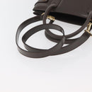 GUCCI Hand Bag Patent leather 2way Brown Gold Auth 151456-9