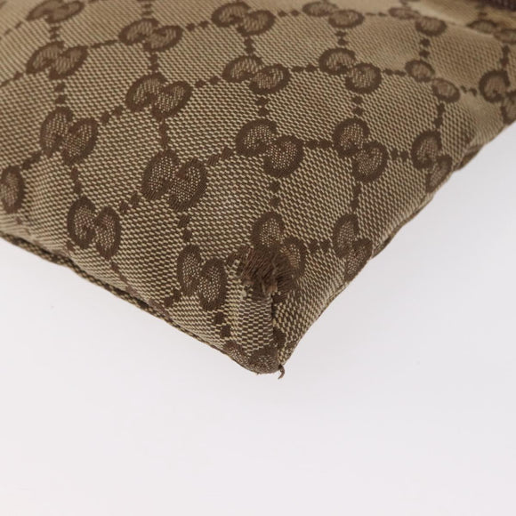 GUCCI GG Canvas Waist bag Beige Silver 28566 Auth 151457