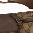 GUCCI GG Canvas Waist bag Beige Silver 28566 Auth 151457-18