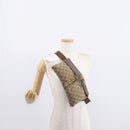 GUCCI GG Canvas Waist bag Beige Silver 28566 Auth 151457-25