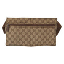 GUCCI GG Canvas Waist bag Beige Silver 28566 Auth 151457-2
