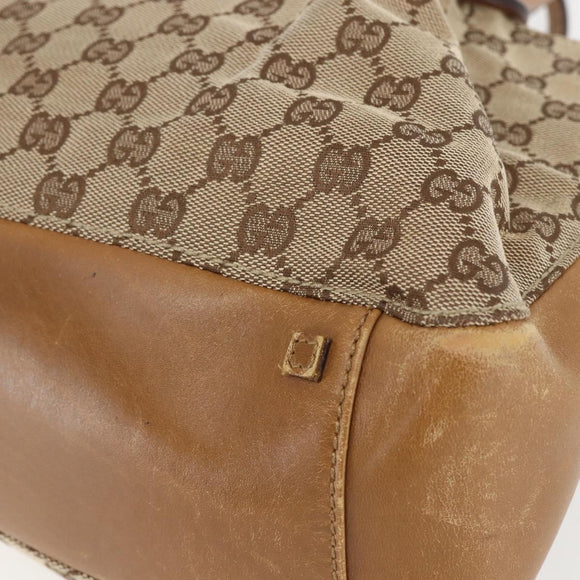 GUCCI GG Canvas Tote Bag Beige 94898 Auth 151459