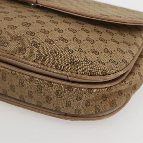 GUCCI Micro GG Supreme Shoulder Bag Beige Gold Auth 151460