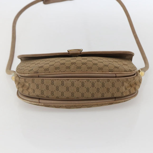 GUCCI Micro GG Supreme Shoulder Bag Beige Gold Auth 151460