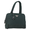 PRADA Hand Bag Nylon Green Silver Auth 151461-1