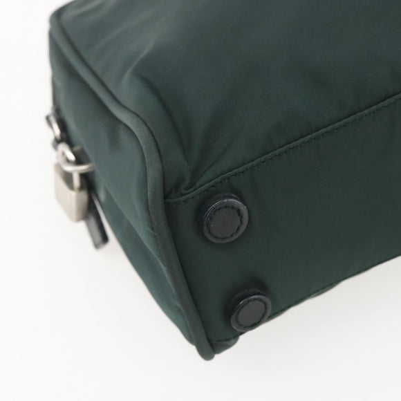 PRADA Hand Bag Nylon Green Silver Auth 151461