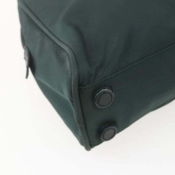 PRADA Hand Bag Nylon Green Silver Auth 151461
