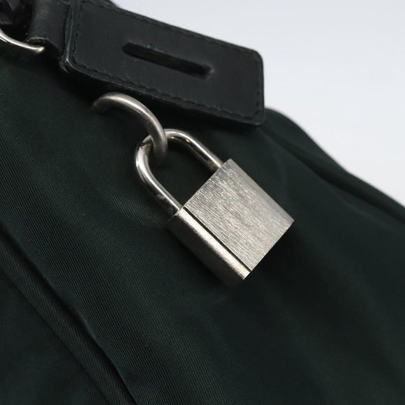 PRADA Hand Bag Nylon Green Silver Auth 151461