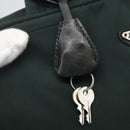 PRADA Hand Bag Nylon Green Silver Auth 151461-10