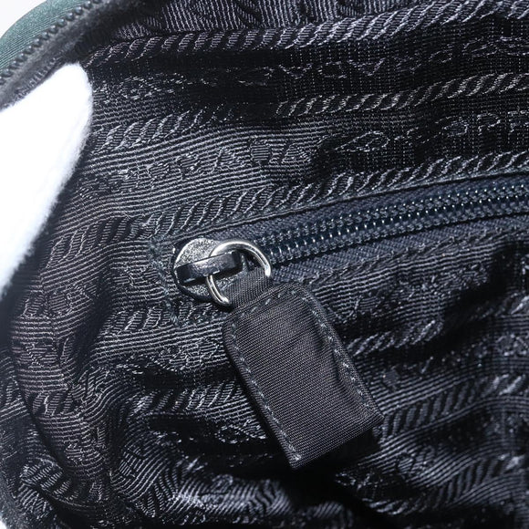 PRADA Hand Bag Nylon Green Silver Auth 151461