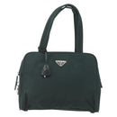 PRADA Hand Bag Nylon Green Silver Auth 151461-13