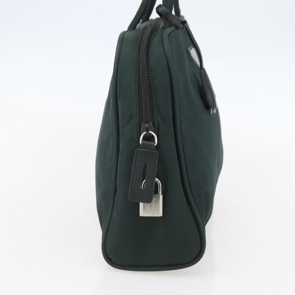 PRADA Hand Bag Nylon Green Silver Auth 151461