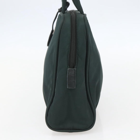 PRADA Hand Bag Nylon Green Silver Auth 151461