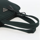 PRADA Hand Bag Nylon Green Silver Auth 151461-7