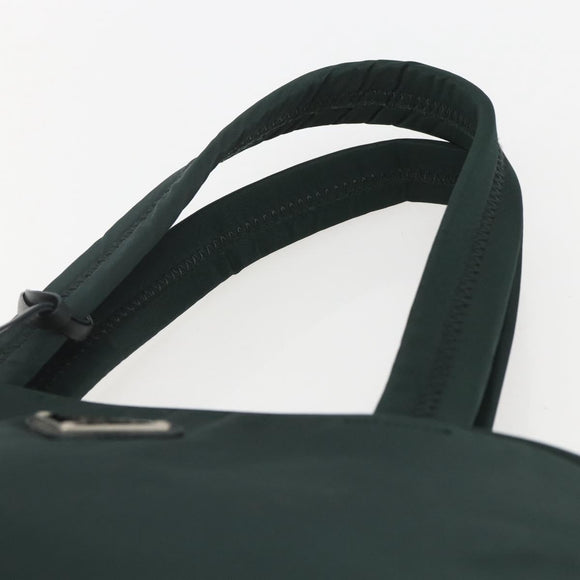 PRADA Hand Bag Nylon Green Silver Auth 151461