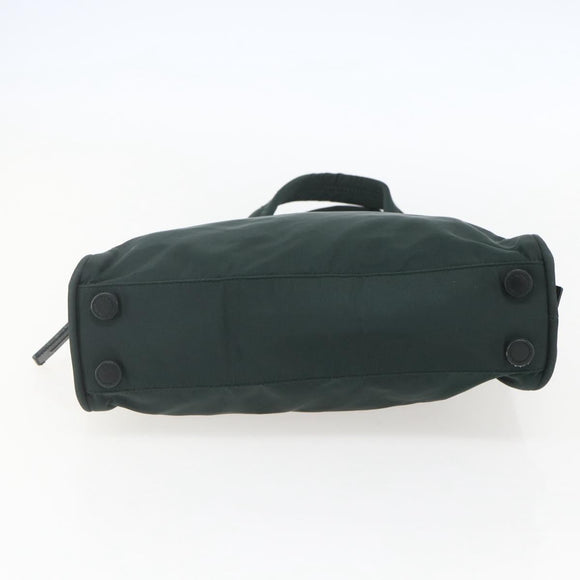 PRADA Hand Bag Nylon Green Silver Auth 151461