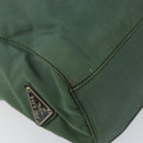 PRADA Hand Bag Nylon Green Silver Auth 151462-14
