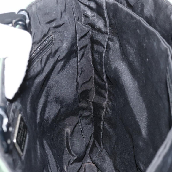 PRADA Hand Bag Nylon Green Silver Auth 151462