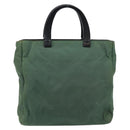 PRADA Hand Bag Nylon Green Silver Auth 151462-2