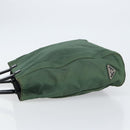 PRADA Hand Bag Nylon Green Silver Auth 151462-4