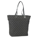 GUCCI GG Canvas Tote Bag Black Silver 31243 Auth 151463-1