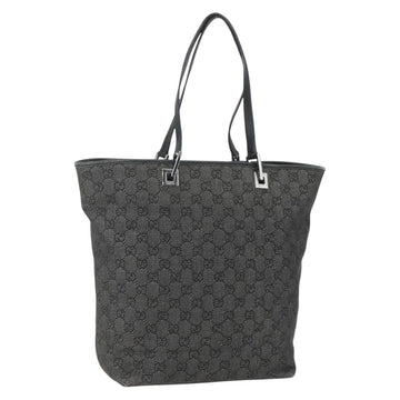 GUCCI GG Canvas Tote Bag Black Silver 31243 Auth 151463