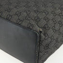 GUCCI GG Canvas Tote Bag Black Silver 31243 Auth 151463-12