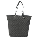 GUCCI GG Canvas Tote Bag Black Silver 31243 Auth 151463-2