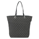GUCCI GG Canvas Tote Bag Black Silver 31243 Auth 151463-3