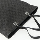 GUCCI GG Canvas Tote Bag Black Silver 31243 Auth 151463-6