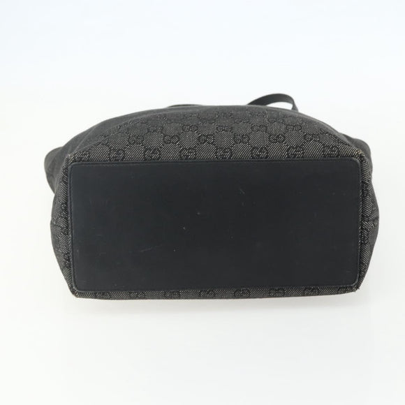 GUCCI GG Canvas Tote Bag Black Silver 31243 Auth 151463