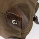 PRADA Shoulder Bag Nylon Beige Silver Auth 151464-9