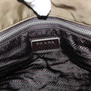 PRADA Shoulder Bag Nylon Beige Silver Auth 151464-19