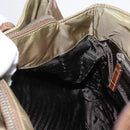 PRADA Shoulder Bag Nylon Beige Silver Auth 151464-21