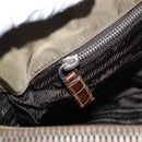 PRADA Shoulder Bag Nylon Beige Silver Auth 151464-25