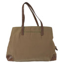 PRADA Shoulder Bag Nylon Beige Silver Auth 151464-2