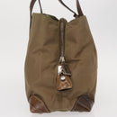 PRADA Shoulder Bag Nylon Beige Silver Auth 151464-4