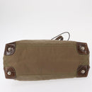 PRADA Shoulder Bag Nylon Beige Silver Auth 151464-5