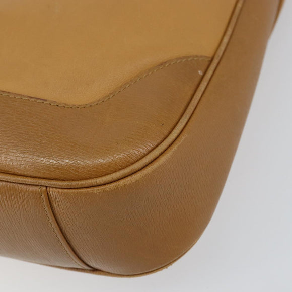 GUCCI Bamboo Shoulder Bag Leather 2way Beige Gold 001 4095 Auth 151465