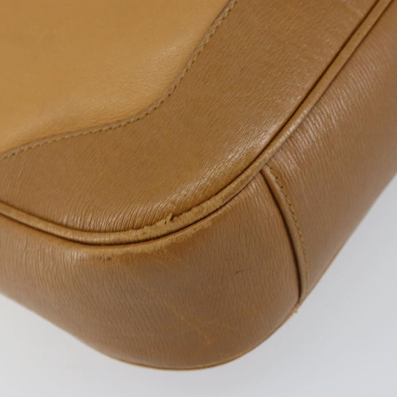 GUCCI Bamboo Shoulder Bag Leather 2way Beige Gold 001 4095 Auth 151465