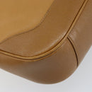 GUCCI Bamboo Shoulder Bag Leather 2way Beige Gold 001 4095 Auth 151465-15