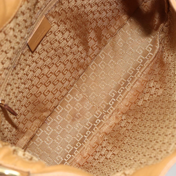 GUCCI Bamboo Shoulder Bag Leather 2way Beige Gold 001 4095 Auth 151465