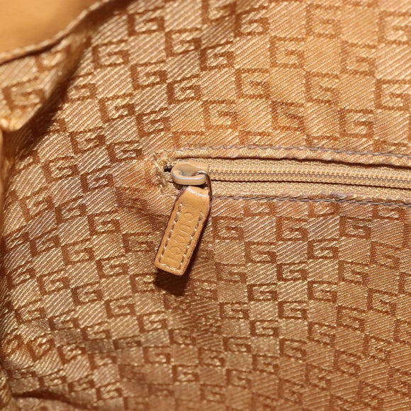 GUCCI Bamboo Shoulder Bag Leather 2way Beige Gold 001 4095 Auth 151465