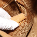 GUCCI Bamboo Shoulder Bag Leather 2way Beige Gold 001 4095 Auth 151465-23