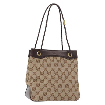 GUCCI GG Canvas Tote Bag Beige Gold 109143 Auth 151466